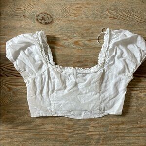 Zara White Puff Sleeve Blouse